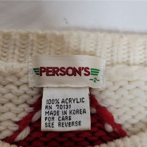 VINTAGE 90s diamond print chunky oversized‎ grandpa sweater L - Picture 4 of 9